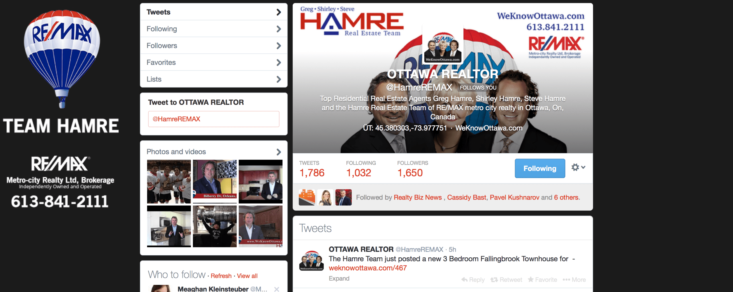 Hamre Twitter Branding