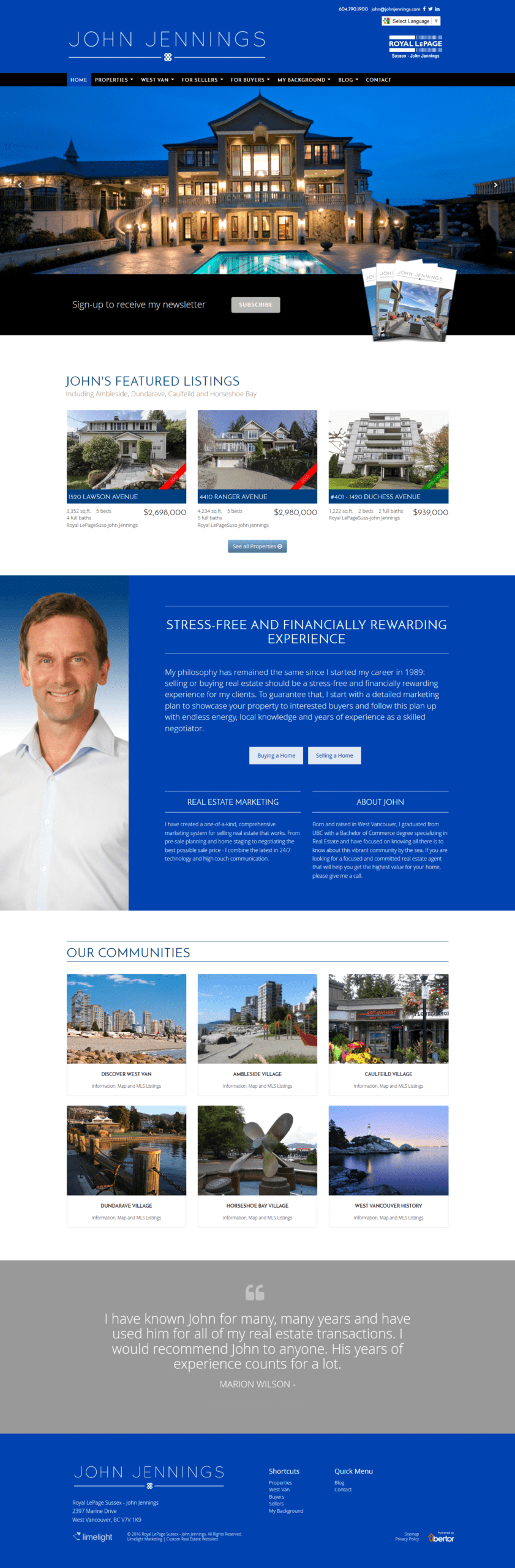 John Jennings Website after